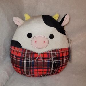 NEW WITH TAG * SQUISHMALLOWS * Connor The Cow * 7inch * 2022 * Plaid